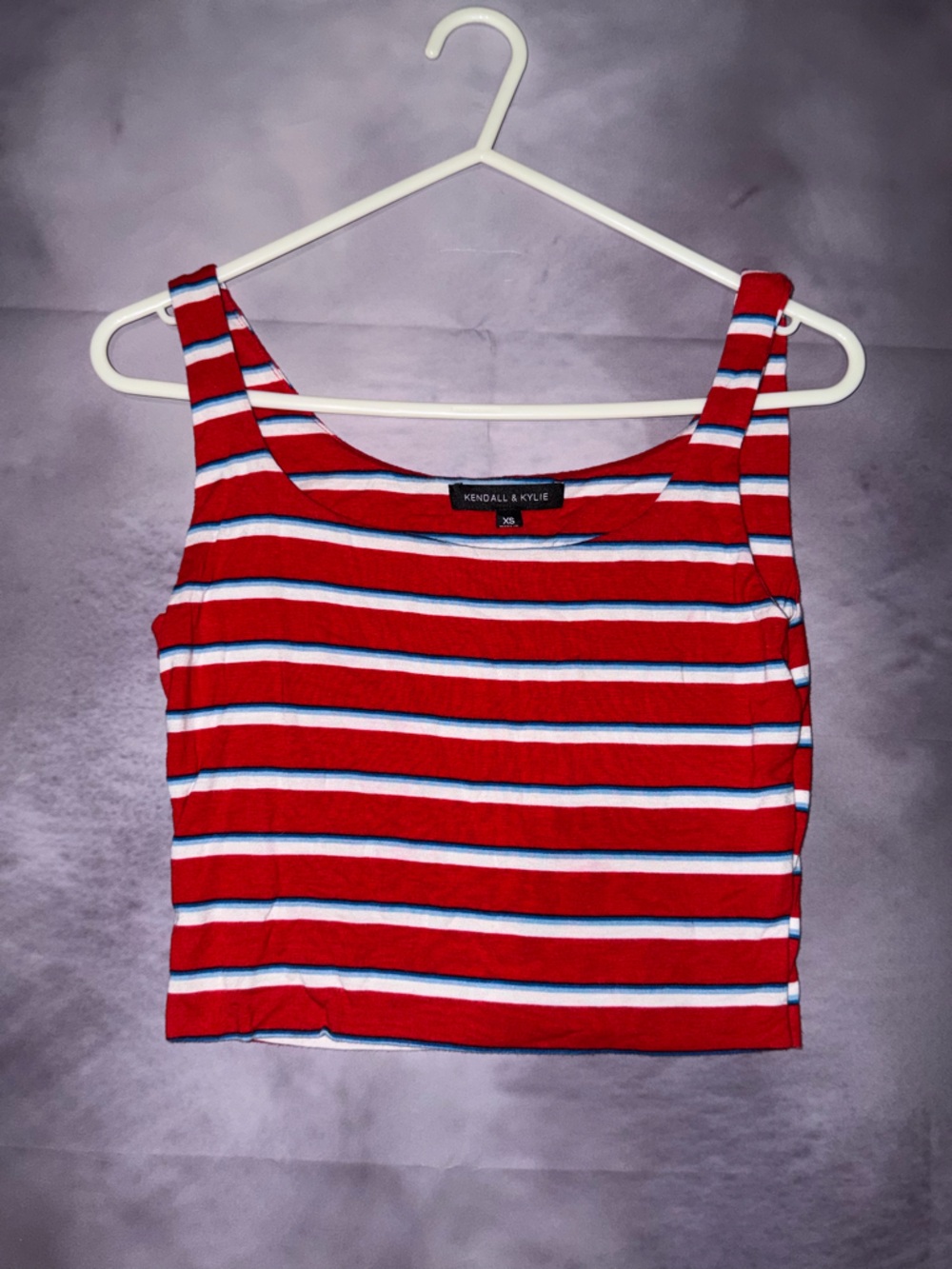 Kendall & Kylie Red White Blue Striped Tank